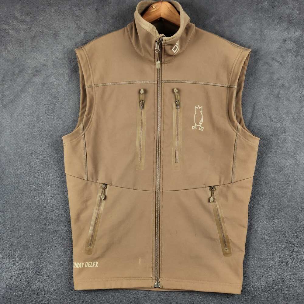 Dive‎ Bomb Industries EXO Hunting Vest Mens Small Field Tan Softshell Full Zip
